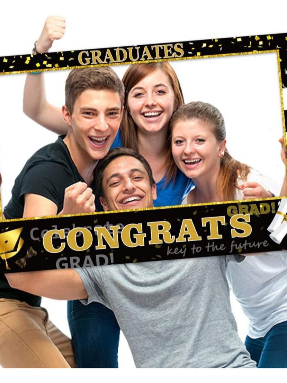 2026 Graduation Photo Booth Props Frame - Large 35.5 x 24 Inch Durable Hollow Bo